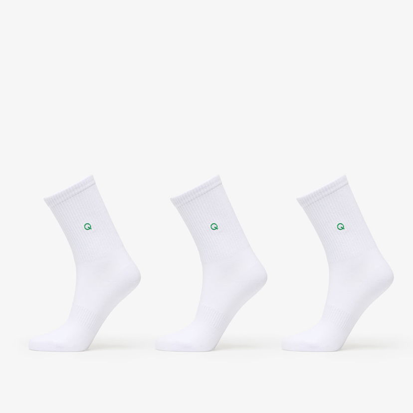 Strumpor Queens Essential Short Crew Socks 3-Pack Vit | QNS_063
