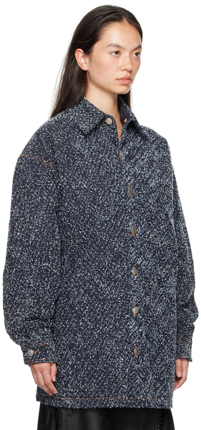 Skjorta Stella McCartney Oversized Bouclé Jacket Blå | 6D03283SPH99, 1