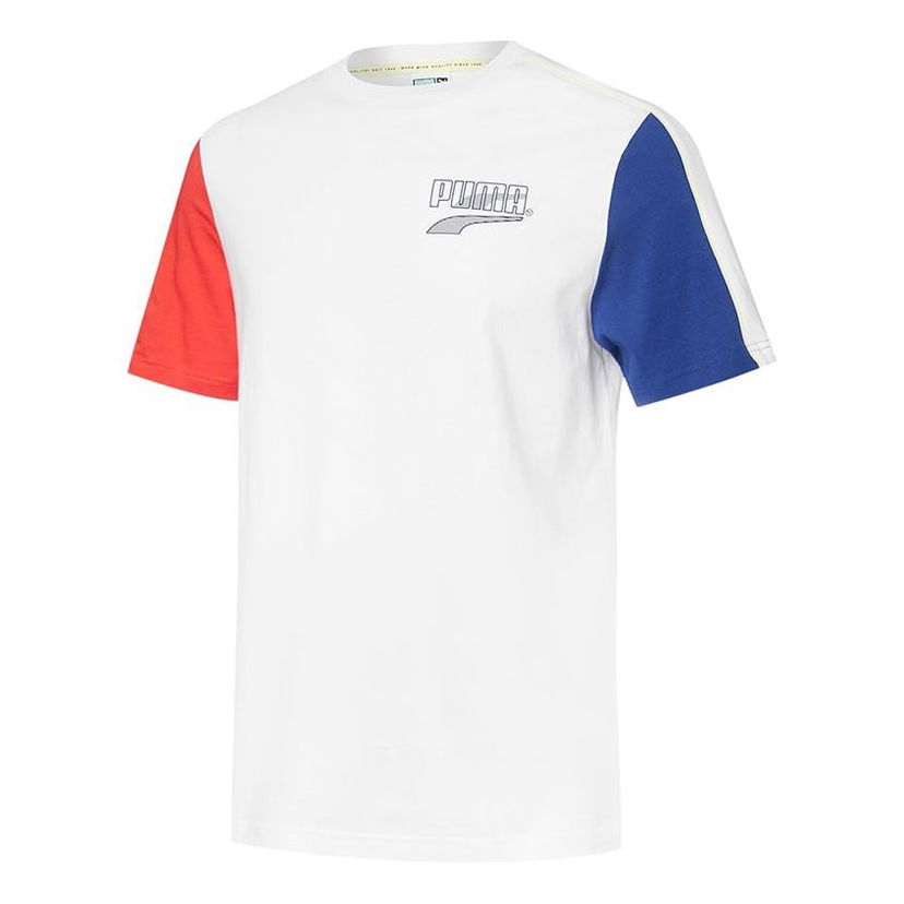 T-shirt Puma Decor8 Color Block T-Shirt Vit | 532705-02