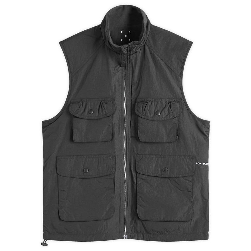 Väst Pop Trading Company Reversible Safari Vest, Size Large Svart | POPSS25-03-003