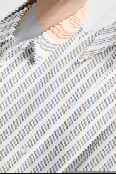 Skjorta Samsoe Samsoe Samsøe Samsøe Sakaaja Striped Linen Shirt and Shorts Set Blå | F25200036, 4