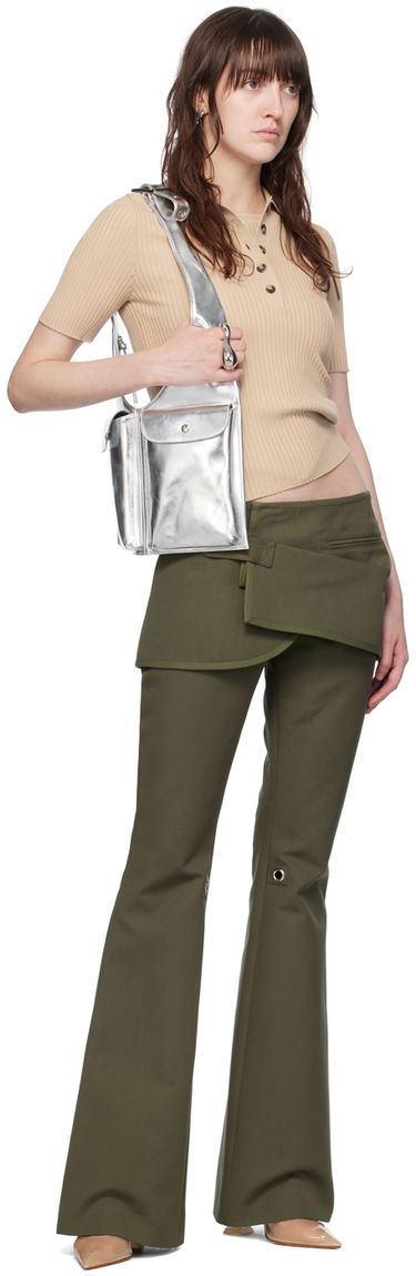 Polotröja Courrèges Courrèges Ribbed Knit Polo Shirt Beige | VESMPO029FI0001, 3