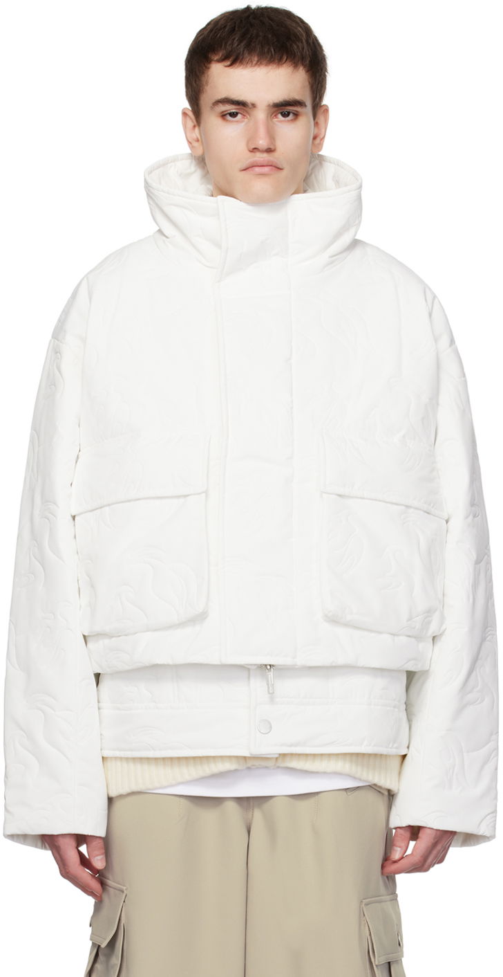 Pufferjacka Feng Chen Wang Feng Chen Wang Embossed Jacket Vit | FUF16JK38