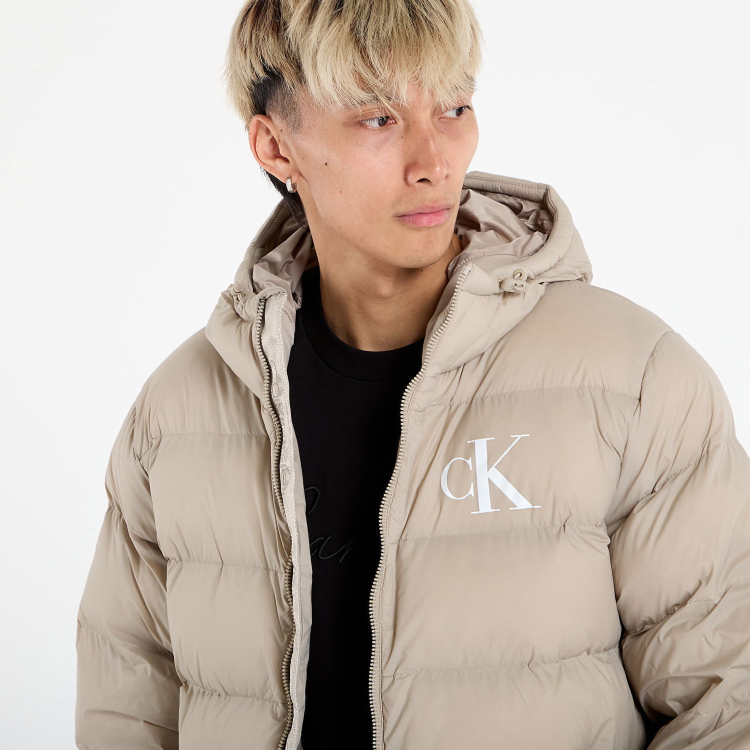 Pufferjacka CALVIN KLEIN Calvin Klein Jeans Ls Nylon Monogram Puffer Jacket Beige | LV04RD528G RAK, 1