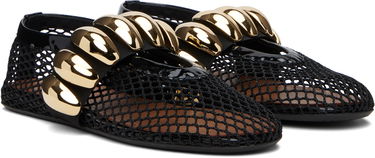 Skovård Alaïa ALAÏA Fishnet Jewel Ballerina Flats Svart | AA3A067TK062, 3
