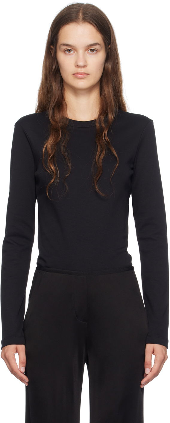 T-shirt Helmut Lang Slim Long Sleeve T-Shirt Svart | O06HW507