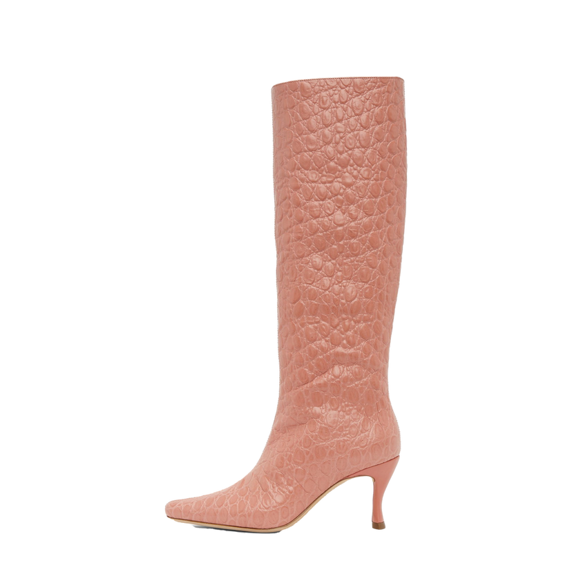 Sneakers och skor BY FAR Stevie 42 Pink Leather Knee High Boots Rosa | 22PFSVISLMCCE