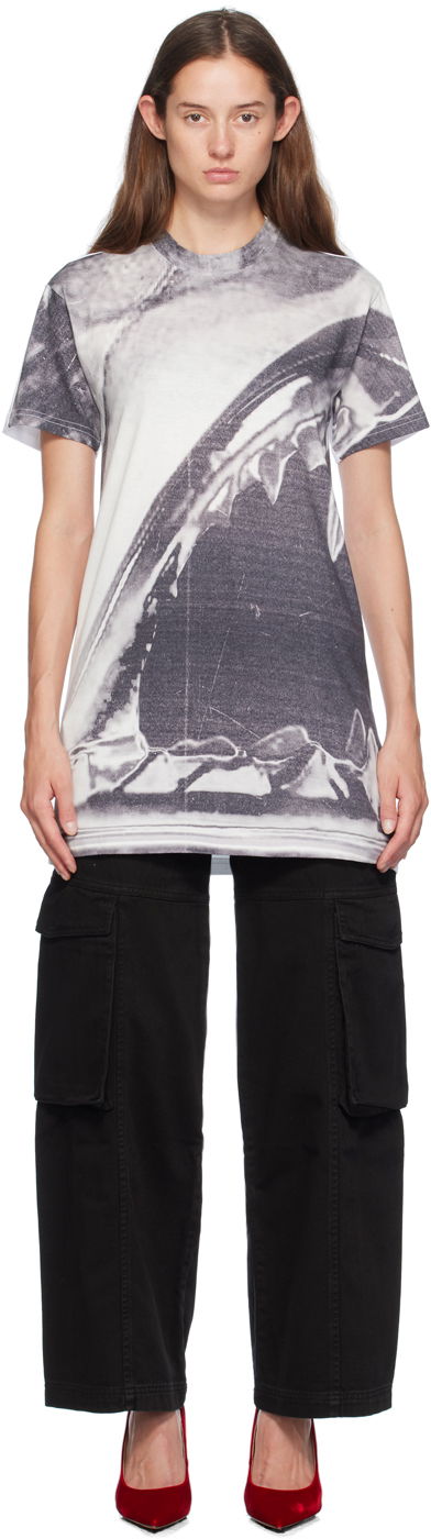 Klä GCDS Gray & White Morso Tee Minidress Vit | A2CW1100JE0