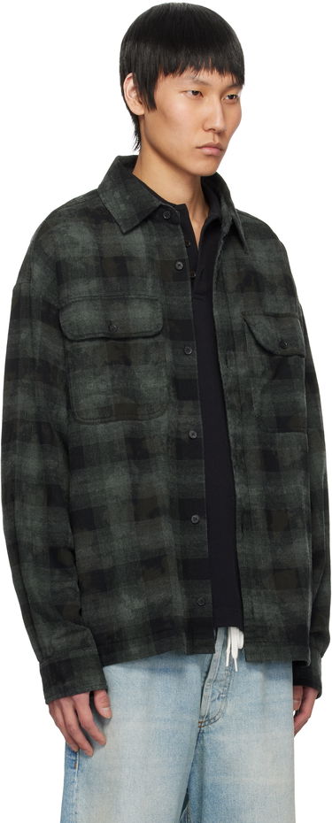 Skjorta Palm Angels Palm Angels Check Overshirt Grön | PMGE043S25FAB0025603, 1