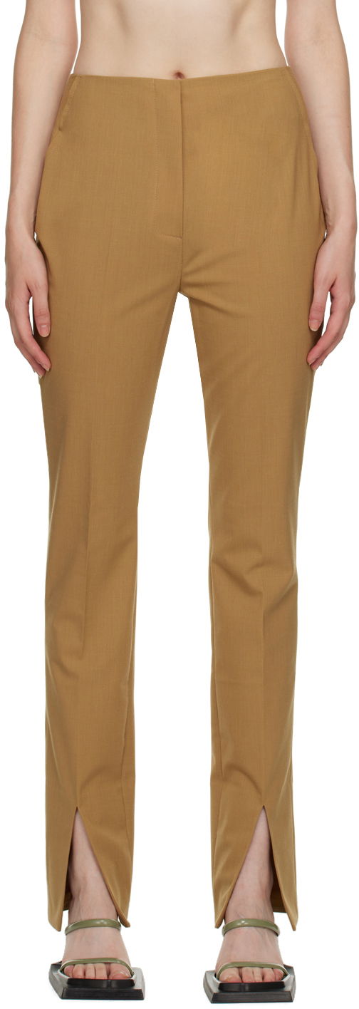 Byxor Nanushka Trousers With Front Slits Gul | NW22PFPA00574