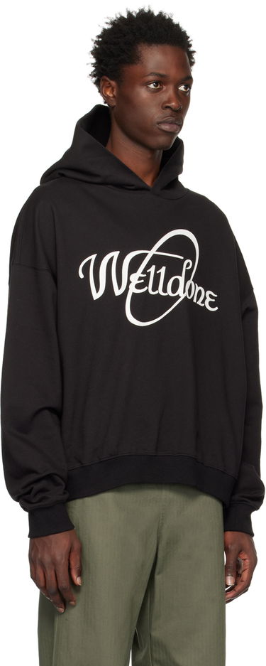 Sweatshirt We11done We11done Circle Logo Hoodie Svart | WD-TH3-22-813-U-BK, 4