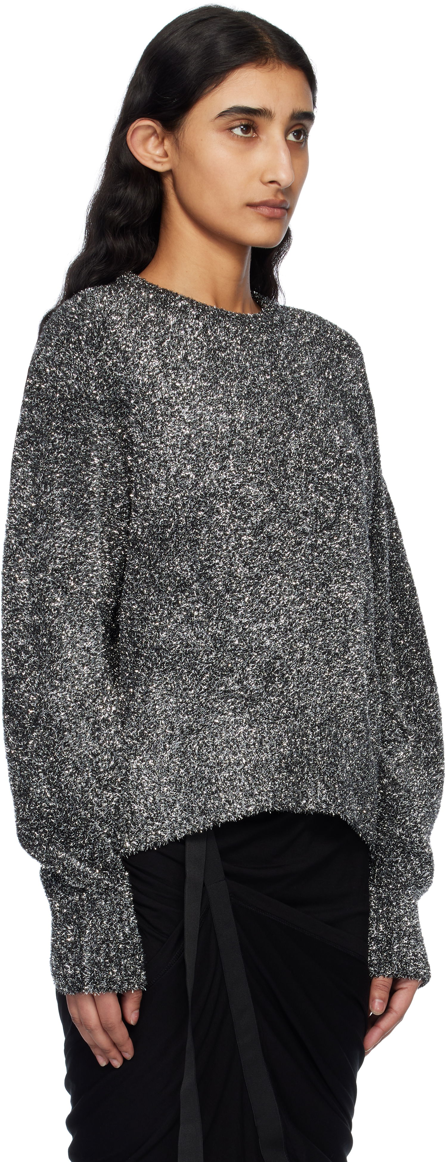 Sweater Helmut Lang Helmut Lang Apex Lurex Crew Sweater Metallisk | O10HW706, 1