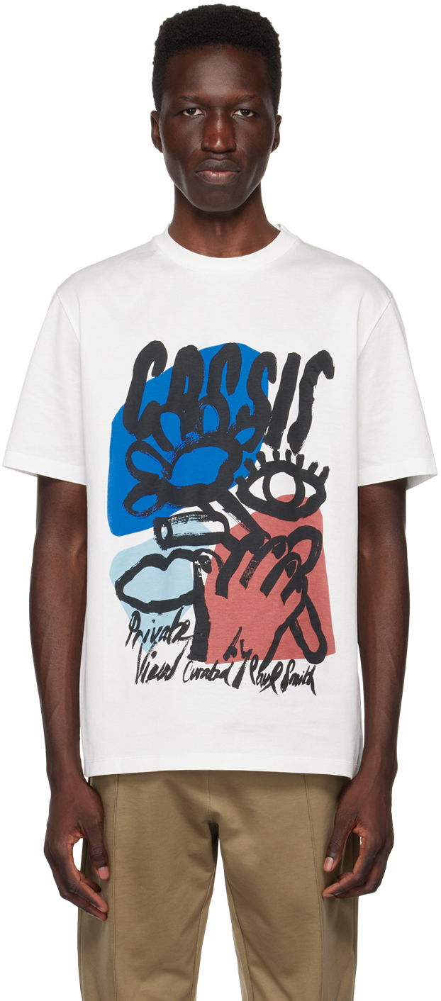 T-shirt Paul Smith Paul Smith 'Cassis' Print T-Shirt Vit | M1R-919T-KP3660-01