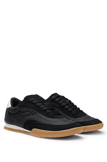 Kläder och accessoarer BOSS Fabric and Suede Low-Tops Svart | 50542185