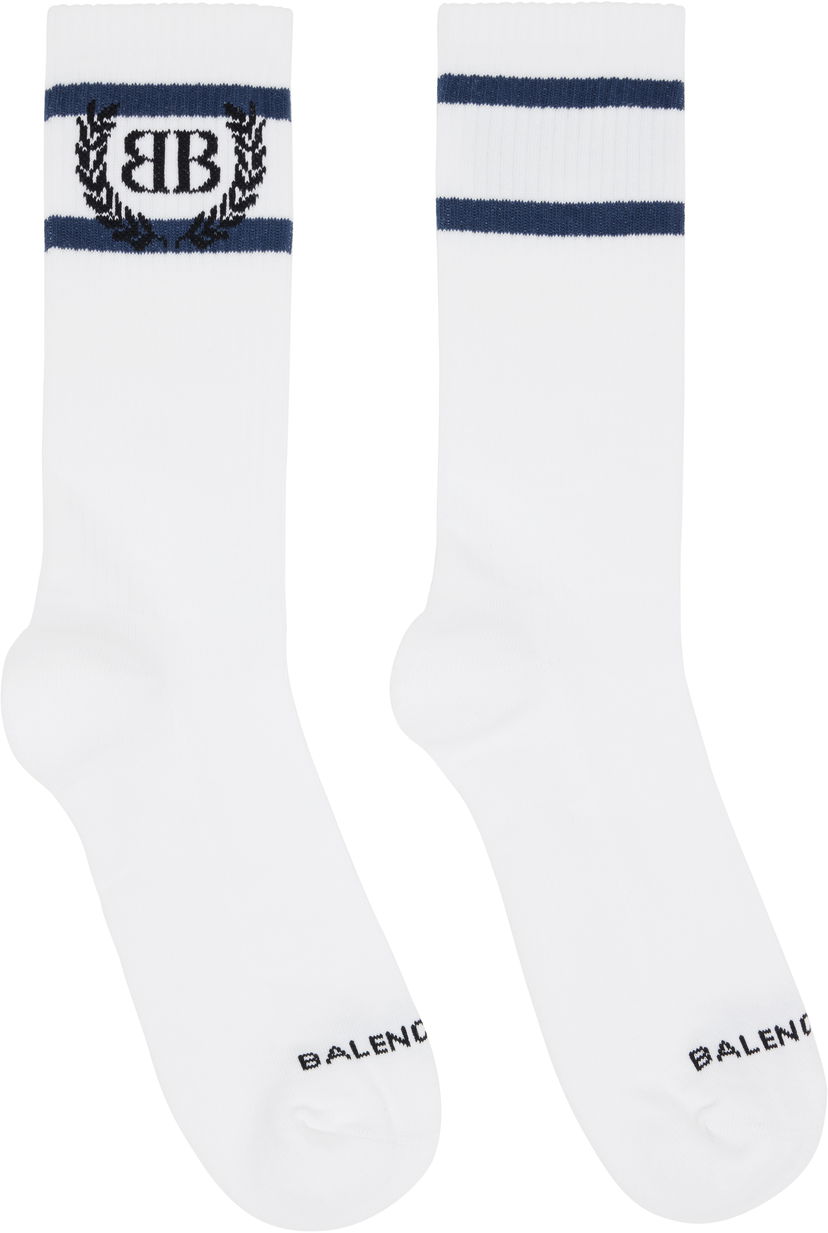 Strumpor Balenciaga Balenciaga Laurel Classic Socks Vit | 8294464F1B59068