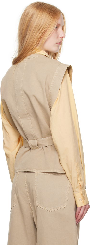 Väst LEMAIRE Lemaire Chasuble Denim Peplum Vest Beige | TO1227 LD1043, 2