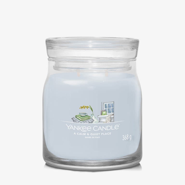 Ljus Yankee Candle Signature Medium 2-Wick Jar Candle - A Calm & Quiet Place Blå | 40466