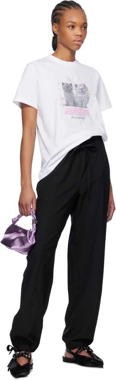 T-shirt GANNI Kittens Relaxed T-Shirt With Print Vit | T4060-151, 4