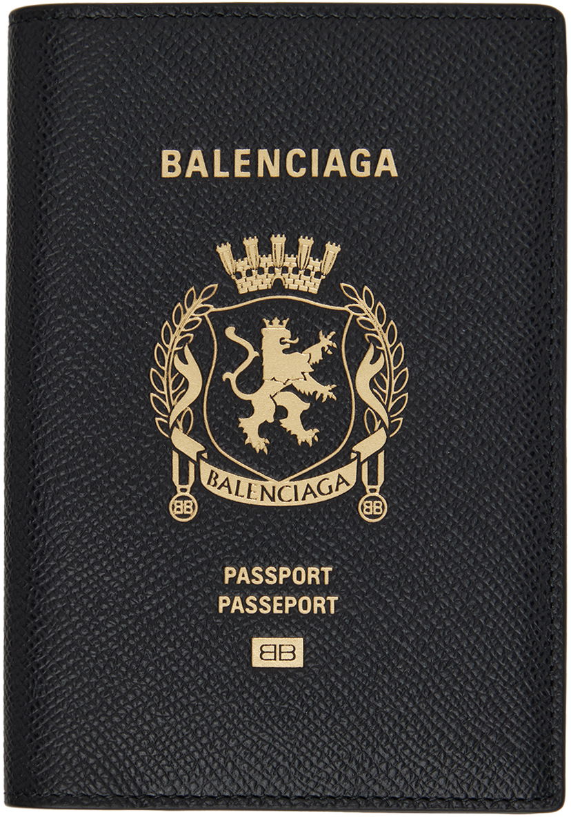 Plånbok Balenciaga Balenciaga Stamped Passport Holder Svart | 787742 2AA3R