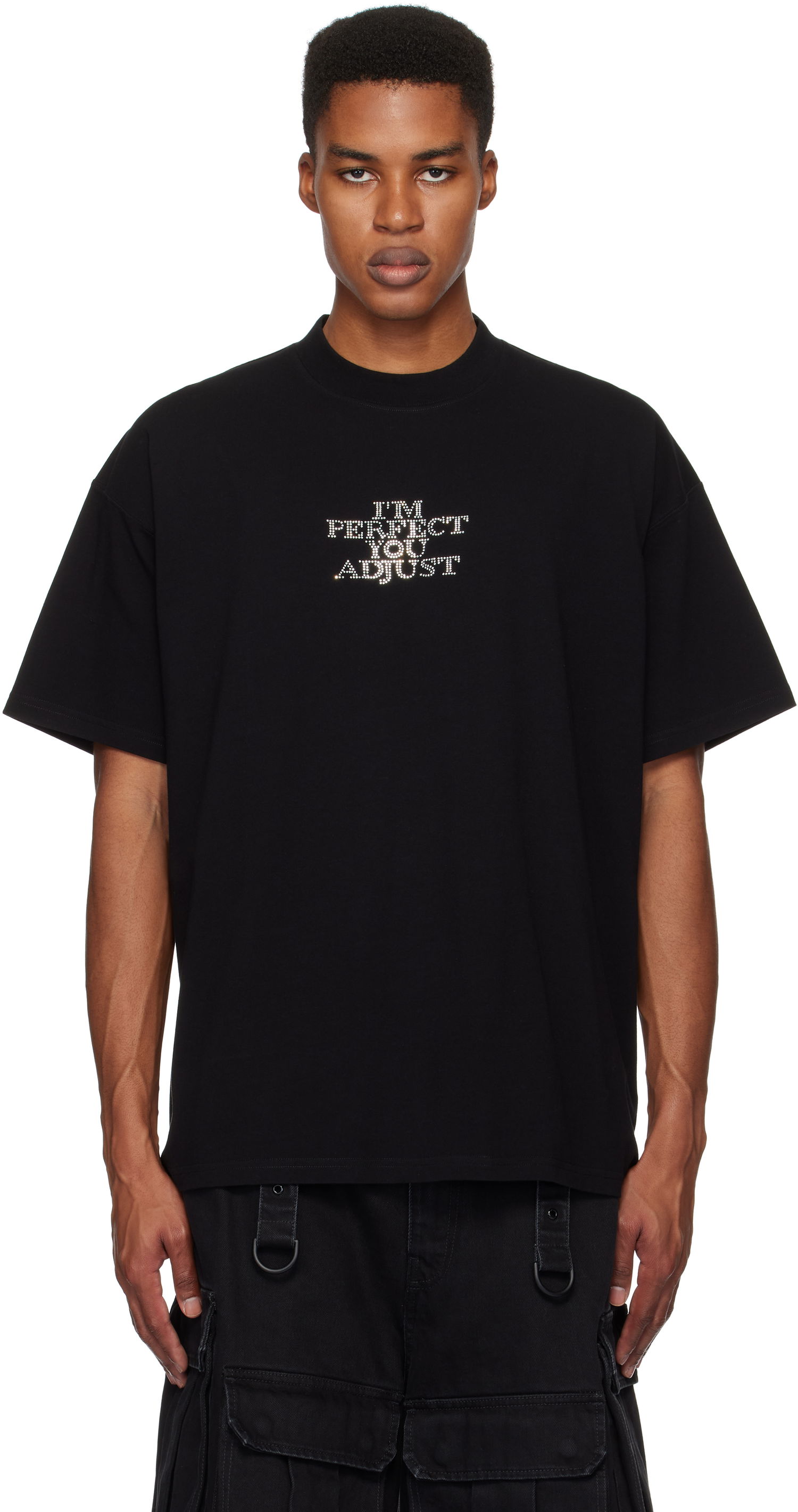 T-shirt VETEMENTS 'I'm Perfect You Adjust' Graphic T-Shirt Svart | UA66TR680B, 0