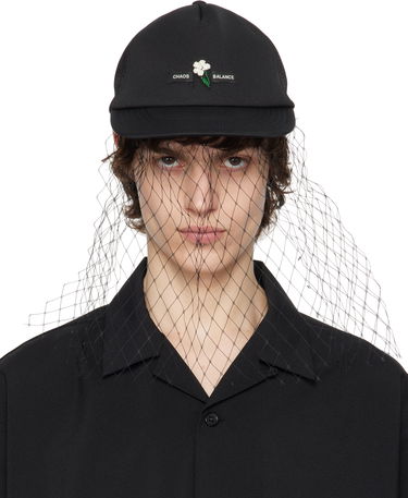 Keps UNDERCOVER UNDERCOVER Beaded Appliqué Baseball Cap with Veil Svart | UC1E4H04, 0