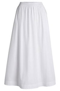 Elastic Waist Cotton Poplin Maxi Skirt