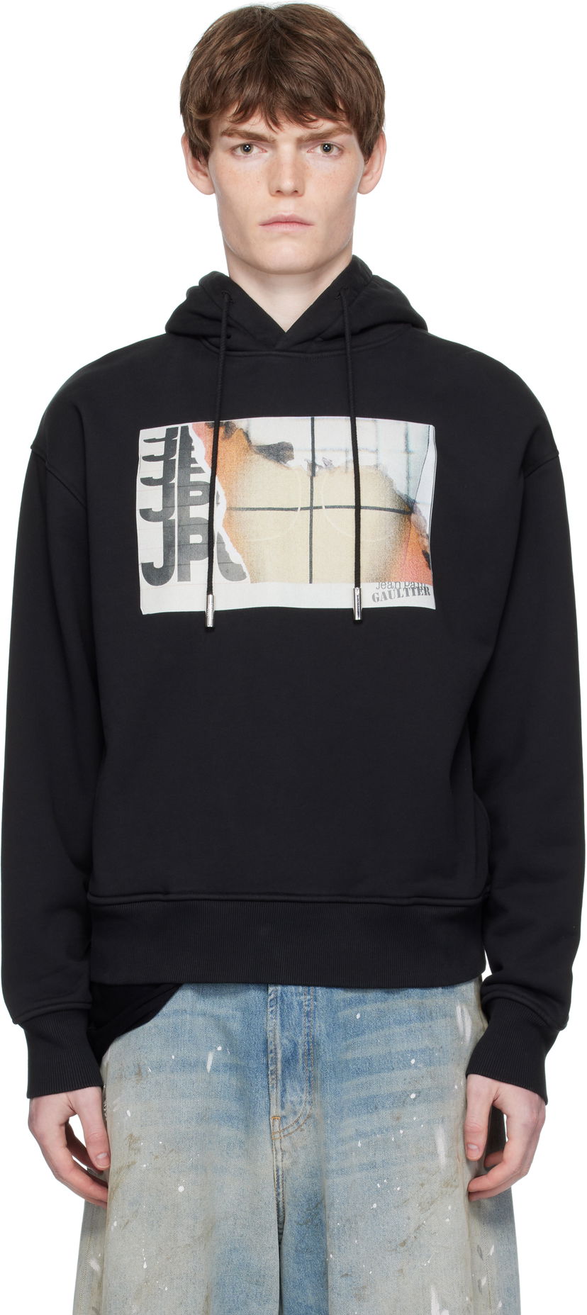 Sweatshirt Jean Paul Gaultier Jean Paul Gaultier Printed Fire Hoodie Svart | 25/03-W-TO296-J003-001501