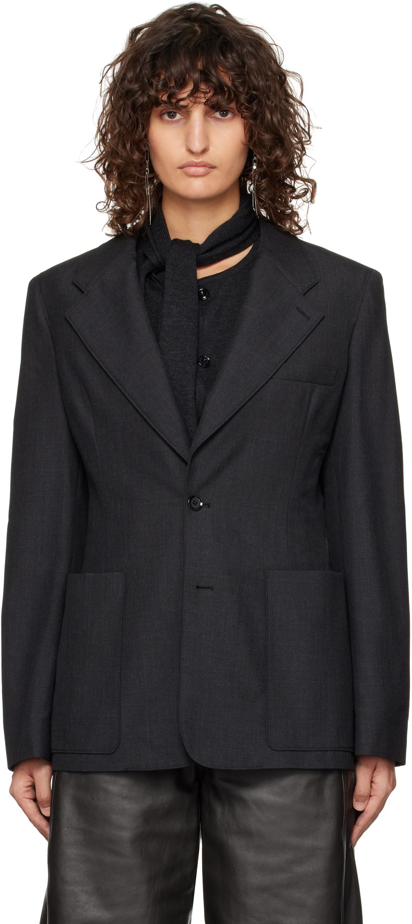 Jacka LEMAIRE LEMAIRE Single-Breasted Fitted Blazer Svart | JA1048 LF414