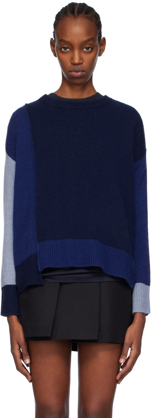 Sweater Marni Color Block Sweater Mörkblå | GCMD0504Q0 UFX385