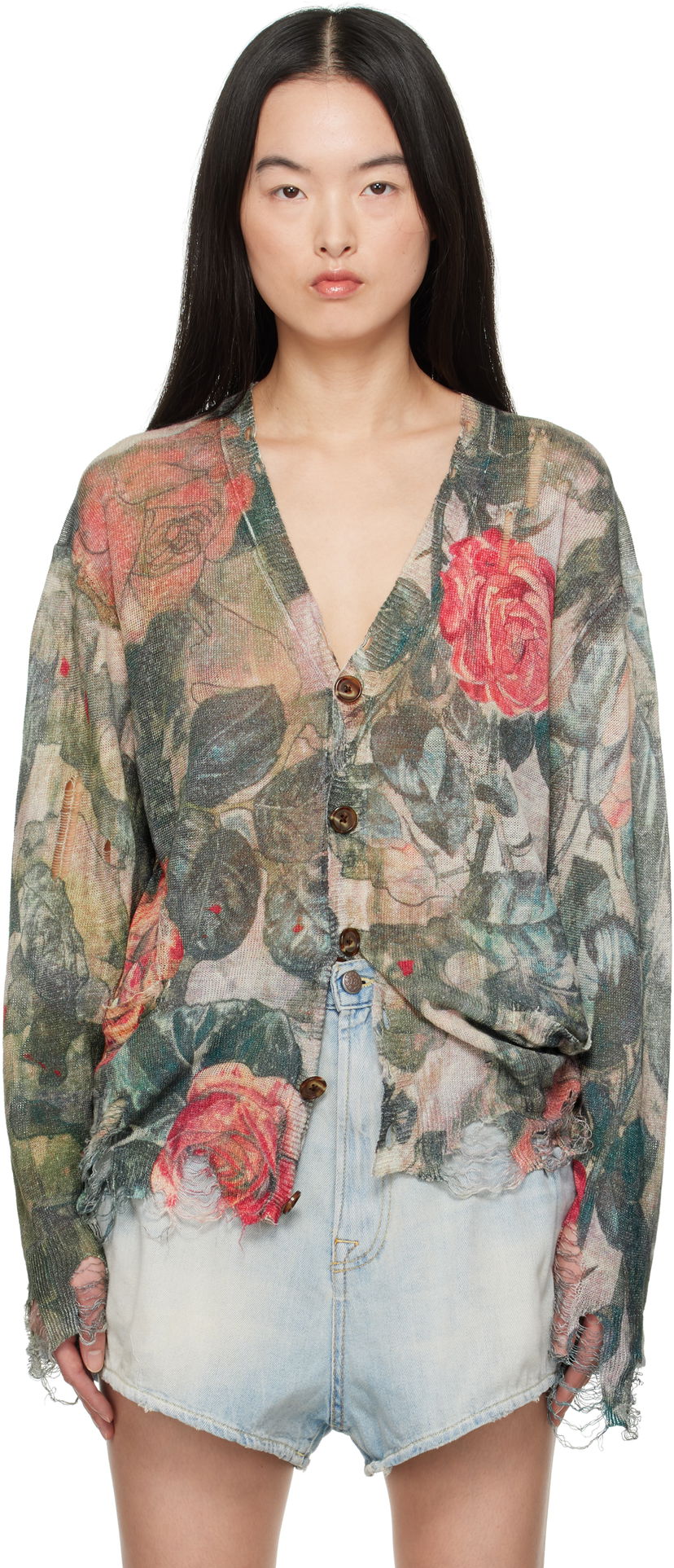 Sweater R13 R13 Boyfriend Floral Cardigan Flerfärgad | R13WY200-Y182B