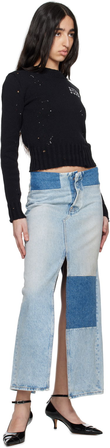 Kjol Maison Margiela MM6 Maison Margiela Paneled Denim Maxi Skirt Blå | S62MI0032 M30018, 3
