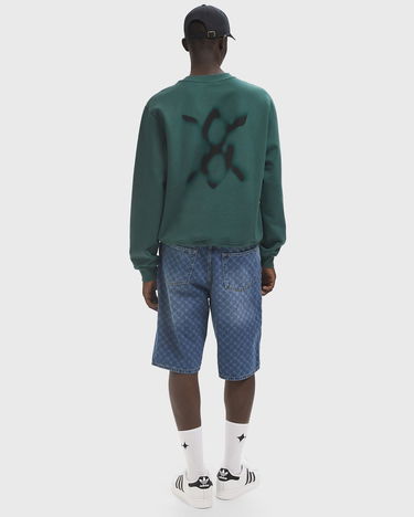 Sweatshirt DAILY PAPER SHIELD FOCUS Distressed Logo Crewneck Sweatshirt Grön | 2513077, 2