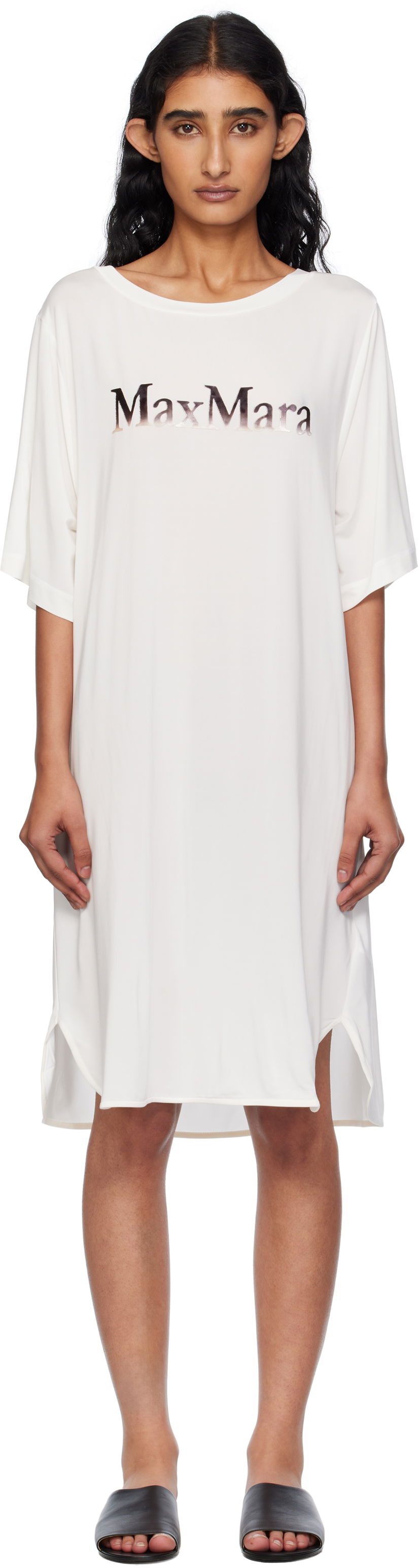Klä Max Mara Max Mara Luna T-Shirt Minidress Vit | 2516621039600