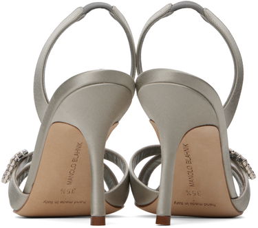 Skovård Manolo Blahnik Manolo Blahnik Ramisli Satin Heeled Slingback Sandals Grå | 224-1700, 1