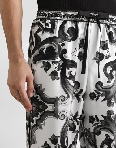 Byxor Dolce & Gabbana Dolce & Gabbana Majolica-Print Twill Trousers Vit | GVRMATHI1SVIN3TN, 3