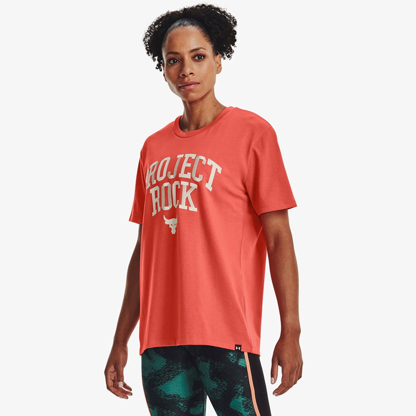 T-shirt Under Armour Project Rock Heavyweight Campus T-Shirt Röd | 1377449-872