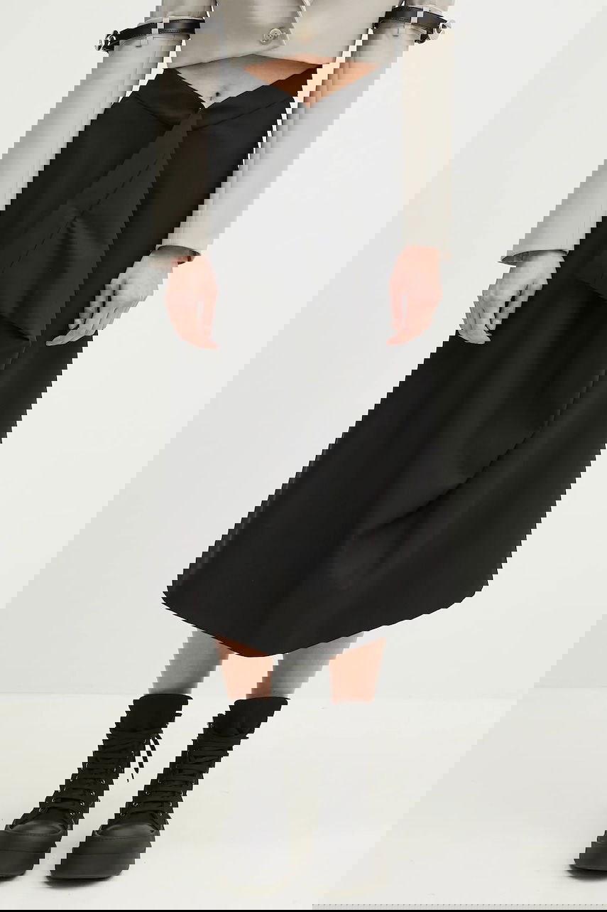 Kjol KENZO Kenzo Midi A-Line Draped Skirt Svart | FF52JU3149RA.99, 0