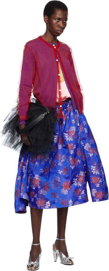 Kjol Comme des Garçons Comme des Garçons Jacquard Pattern Midi Skirt Blå | GO-S002-051-1, 3