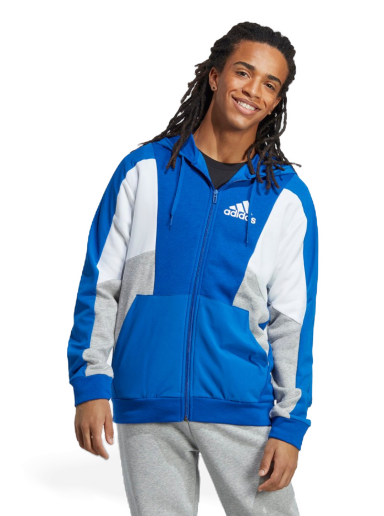 Sweatshirt adidas Performance Essentials Colorblock Full-Zip Hoodie Blå | HY5934