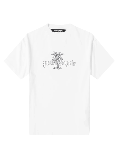 T-shirt Palm Angels Sunset Palms Classic Tee Vit | PMAA001S22JER0070110
