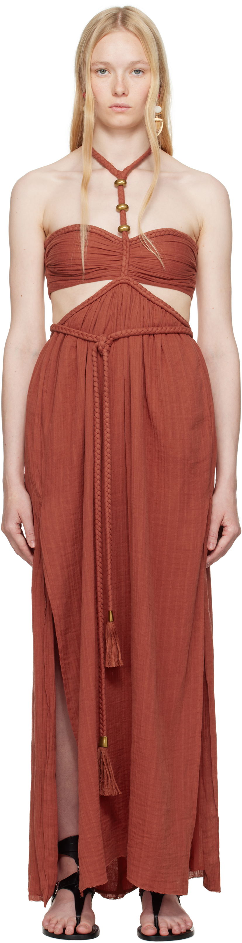 Klä ISABEL MARANT Isabel Marant Justine Maxi Dress Röd | RO0782FA-C2J11I