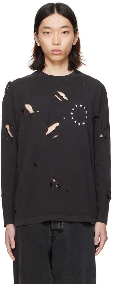 T-shirt Études Études Spirit Europa Destroyed Long Sleeve T-Shirt Svart | E24MM180A00895, 0