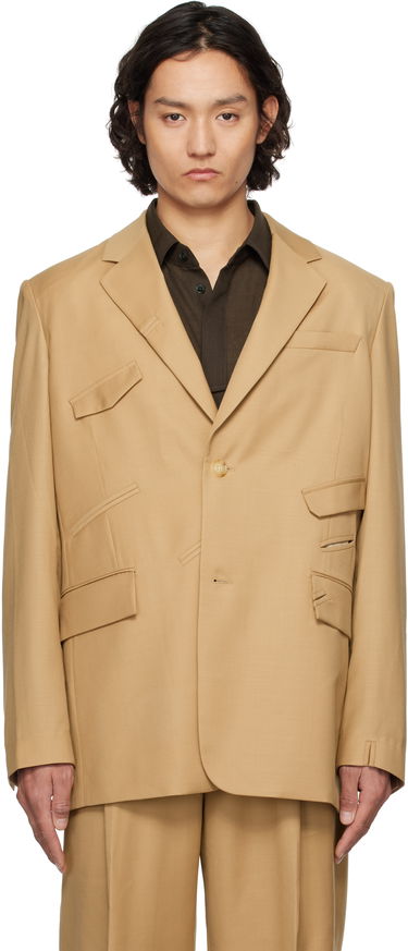 Jacka Feng Chen Wang Feng Chen Wang Multi Slash Blazer Beige | FUS19JK01B, 0