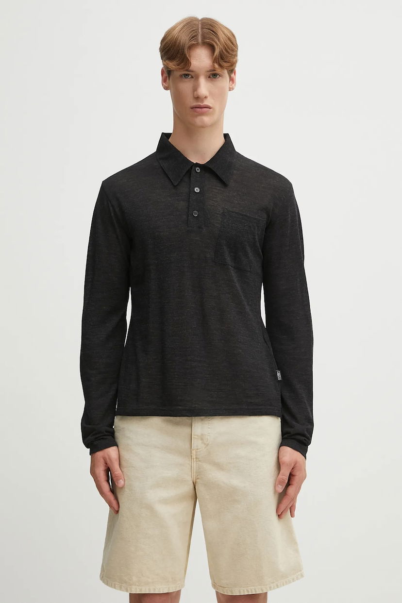 Polotröja Maison Margiela MM6 Maison Margiela Long Sleeve Polo Shirt Svart | SH2GL0004.M20123.899