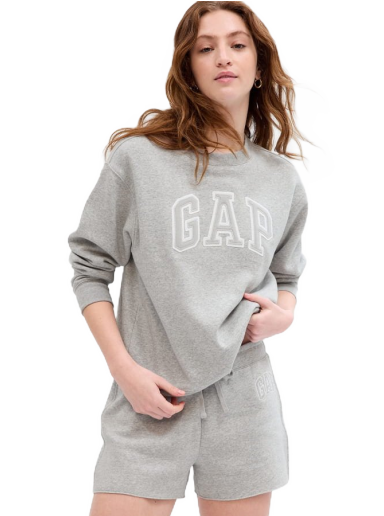 Sweater GAP Heritage Crewneck Grå | 554936-02