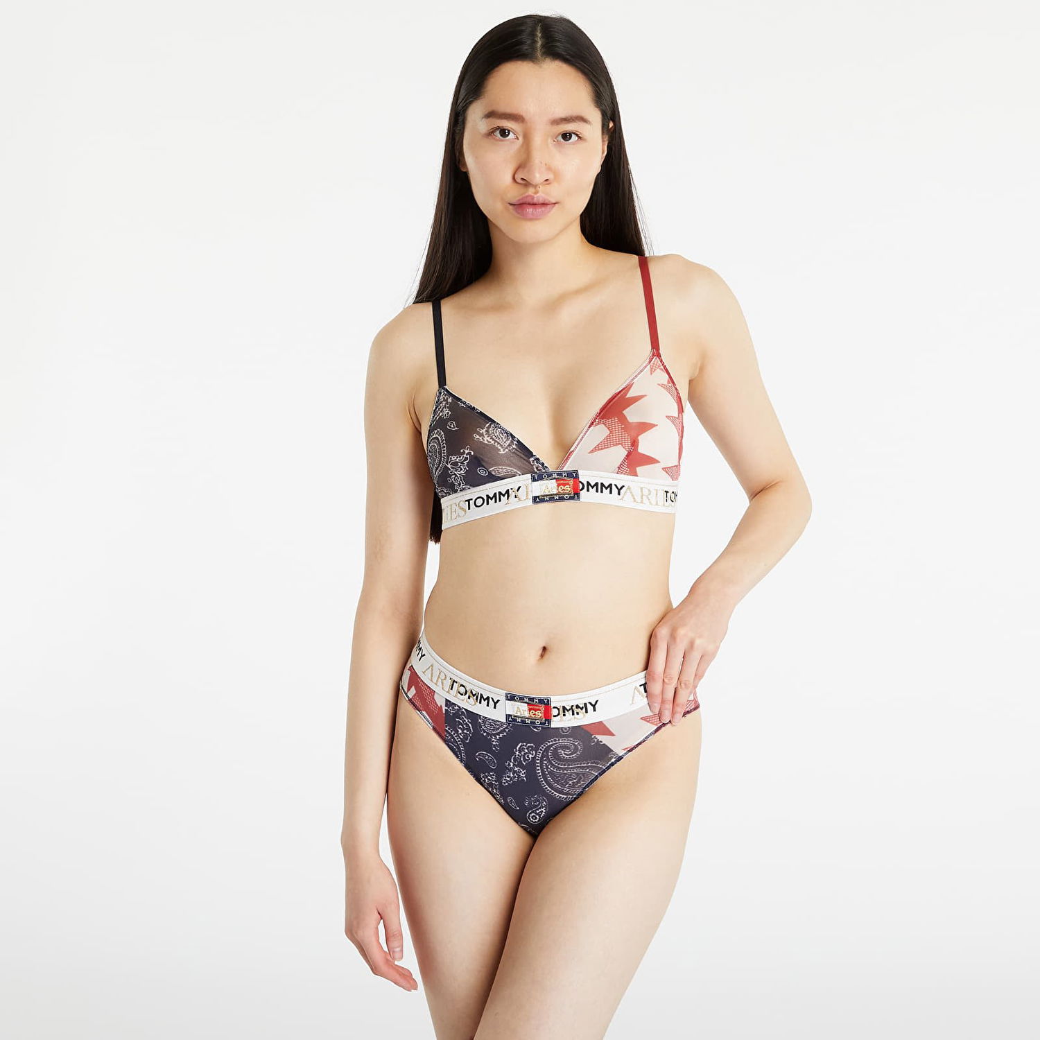Trosor Tommy Hilfiger x Aries Sheer Mid Rise Logo Print Briefs Flerfärgad | UW0UW04662 0KD, 0