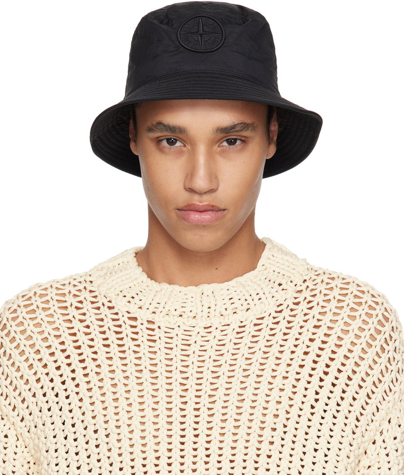 Hatt Stone Island Stone Island Nylon Bucket Hat Svart | K1S15 9100009 S0076