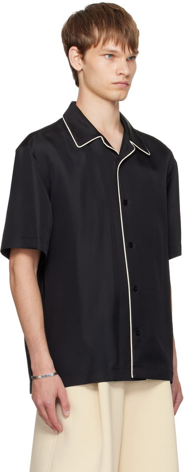 Skjorta Jil Sander Jil Sander Fluid Viscose Camp Collar Shirt Svart | J61DL0062_J65280, 1
