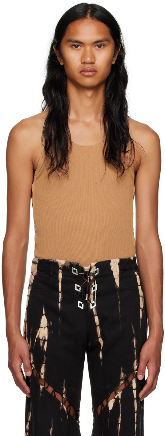 Linne Dion Lee Ribbed Tank Top Brun | C7224F23