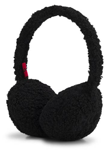 Tillbehör BOSS Teddy ear muffs with stacked-logo embroidery Svart | 50550599, 1